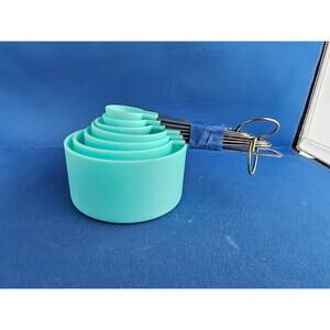 Set Of 7 Turquoise Nesting Measuring Cups & Spoons